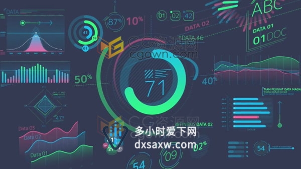 公司财务信息图表市场交易分析数据图表柱状图饼状图动画-AE模板下载