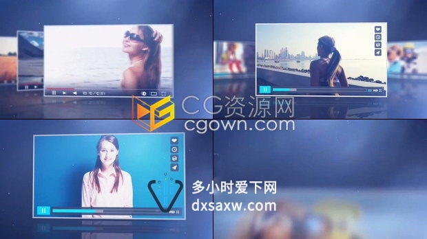 现代网络社交媒体频道视频网站介绍宣传片公司企业产品营销动画-AE模板