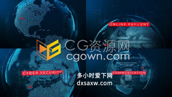 创新技术5G网络全球信息科技网站地球背景科研活动介绍文字标题开场视频-AE模板