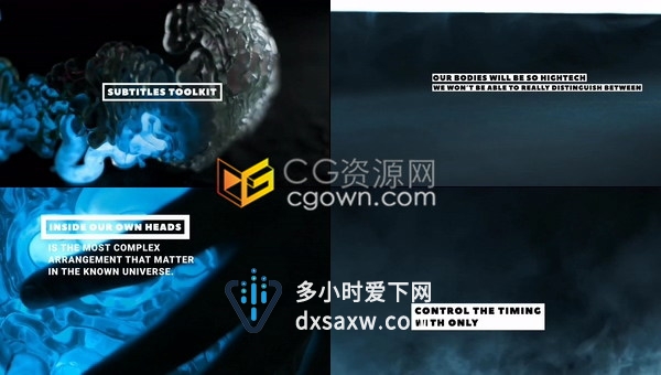12种不同的字幕风格可供选择文字标题字幕动画工具-免费AE模板下载