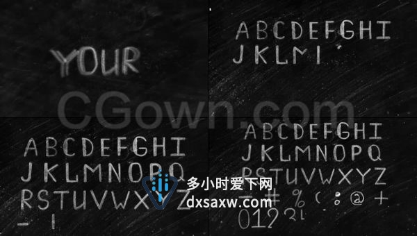 粉笔字母表信息图表科学技术创新字母表动画-AE模板