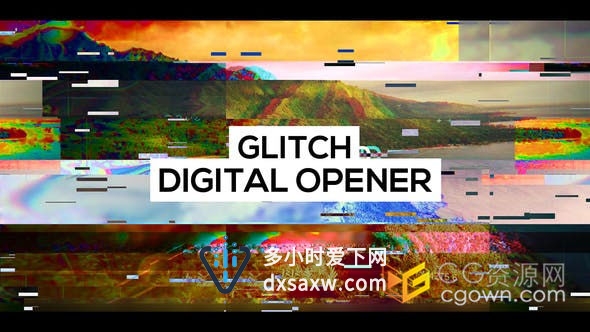 高科技数码干扰信号损坏数字信息故障特效宣传片-AE模板下载