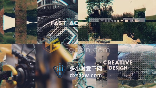 快速动态开场视频充满活力短片宣传片头效果制作-AE模板下载