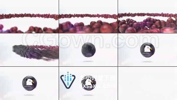 3D优雅球标汇聚粒子圆原子反应演绎科技企业LOGO动画-AE模板下载