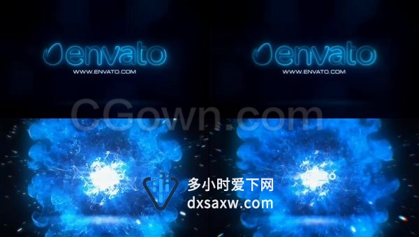 超炫酷粒子冲击汇聚能量爆炸烟雾演绎LOGO标志动画-AE模板下载