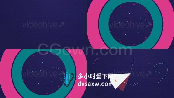 彩色动感线条图形演绎趣味造型动画企业推广标题宣传片-AE模板下载