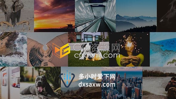 现代旅行宣传图片拼接照片墙效果动态视频相册-AE模板下载