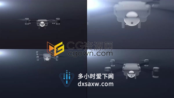4K经典航拍技术无人机动画演绎高科技公司运输企业儿童玩具游戏LOGO片头-AE模板