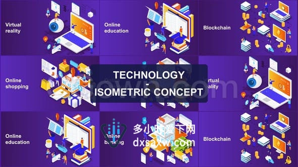 3D概念科技场景信息图形工具包-AE模板下载