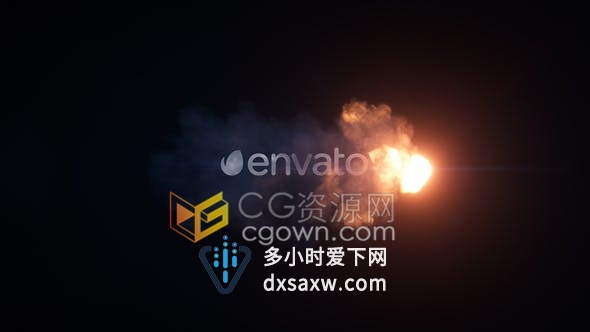 简短酷炫的火焰Logo烟雾特效揭示字幕标题片头电影片名动画-AE模板