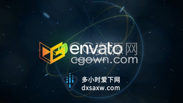 科技感粒子汇聚快速发散地球转动环绕线LOGO动画标题预告片-AE模板下载
