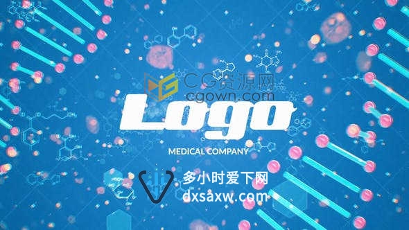 DNA病毒化学医学医疗科技医院企业宣传LOGO视频片头效果-AE模板下载