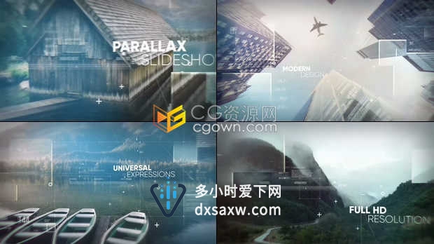HUD图形视觉差效果幻灯片动画优雅史诗企业宣传预告片制作-AE模板下载