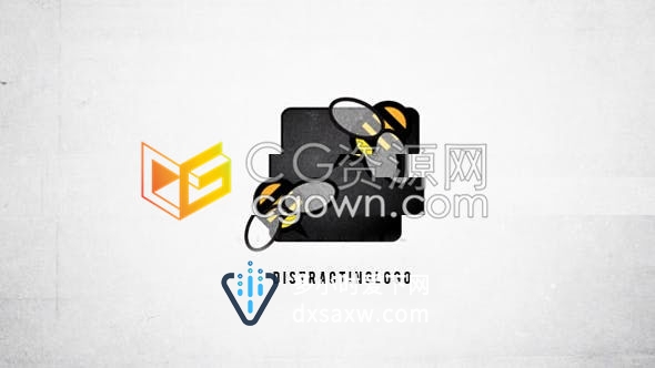 运动故障变形分身污损金属划痕特效展示开幕标志LOGO片头-AE模板下载
