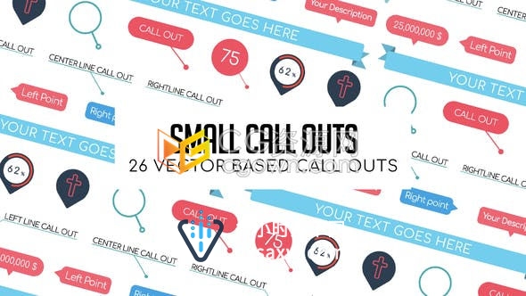 整洁呼出指示线Call-Outs房地产公司商务酒店演示视频标签图标动画-AE模板