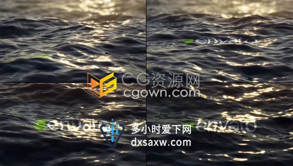 超逼真水面浮现品牌标志LOGO片头AE模板下载