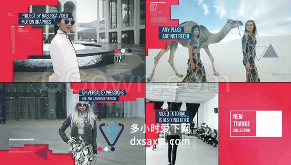 现代宣传片模特走秀个人写真表演造型展示时尚透光多彩媒体开场视频-AE模板