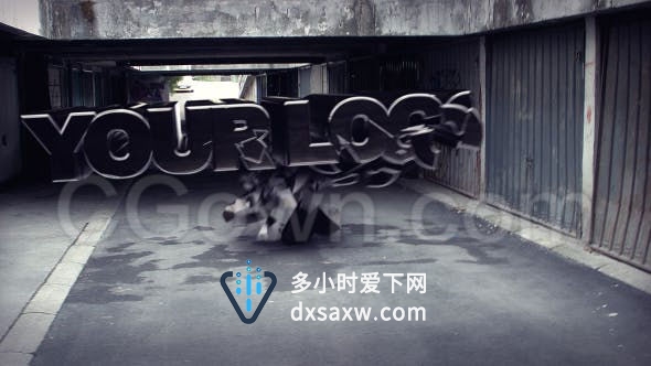 E3D制作抽象三维元素旋转缩放LOGO动画展示-AE模板下载