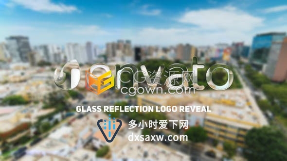 3D玻璃反射标志时尚开幕动画4K优雅闪亮耀斑光效LOGO展示片头AE模板