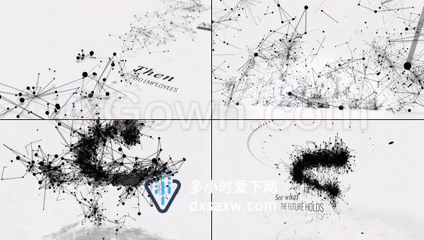 点线连接水墨粒子散发企业现代网络技术发展标题宣传片-AE模板下载