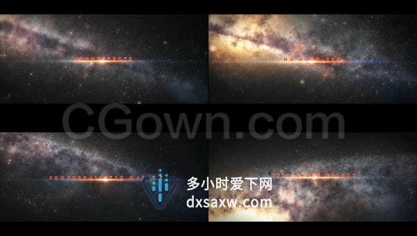 大气天体银河系粒子飞射太空旅程标题序列片头动画-AE模板下载