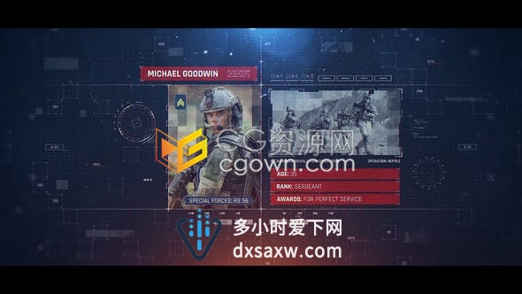 数学科技感镜头抖动效果军事宣传展示幻灯片-AE模板下载