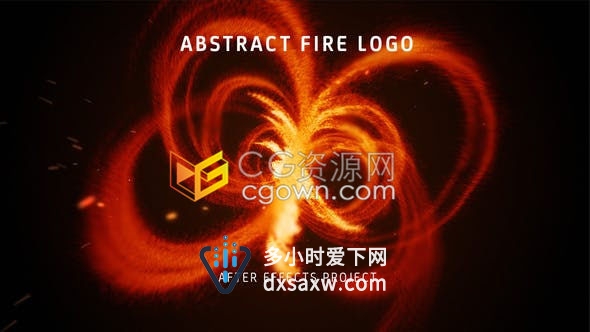 抽象火焰粒子快速分形演绎标志LOGO片头动画-AE模板下载