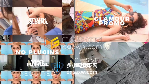 时尚宣传片时装饰品模特展示生动多彩视频幻灯片-AE模板下载