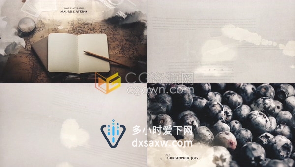 复古水墨散开效果照片动画历史或艺术风格介绍视频宣传-AE模板下载