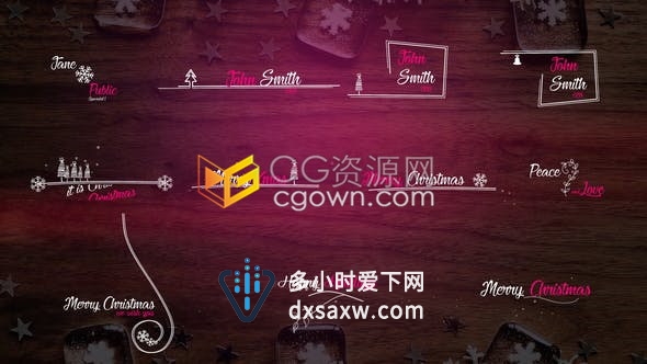 14种创意装饰元素图形动画Christmas圣诞节视频字幕文字标题效果制作-AE模板下载