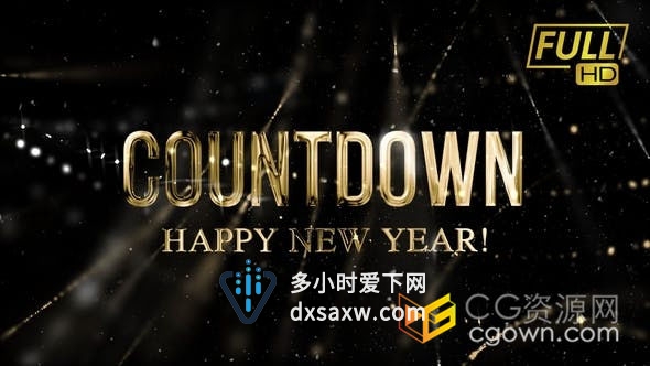 2020年新年除夕元旦倒计时黄金粒子时钟60秒倒数AE模板