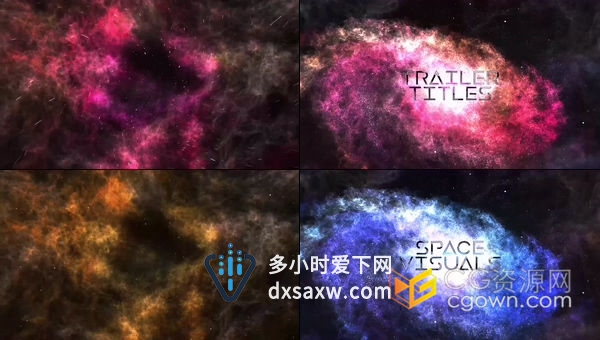 大气奢华宇宙深空粒子标题介绍电影片尾片头字幕开场-AE模板下载