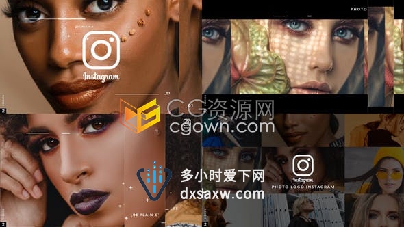 社交媒体视频平台时尚彩妆展示美容护肤化妆品公司LOGO片头-AE模板