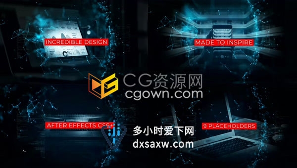 互联网5G时代企业宣传三维点线科技Plexus标题幻灯片-AE模板下载