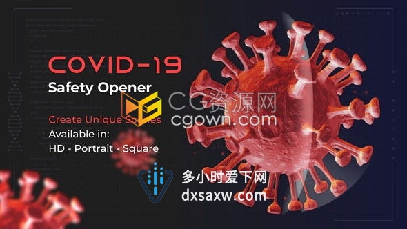 制作介绍新型冠状病毒肺炎相关宣传视频Covid-19信息-AE模板下载