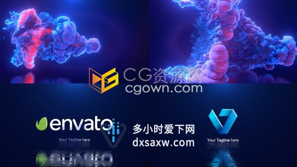 彩色烟雾流体特效动画制作LOGO宣传视频片头工程文件-AE模板下载