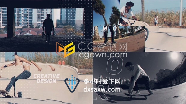极限运动表演体育赛事广告视频街头风格动感节奏动画效果-AE模板下载