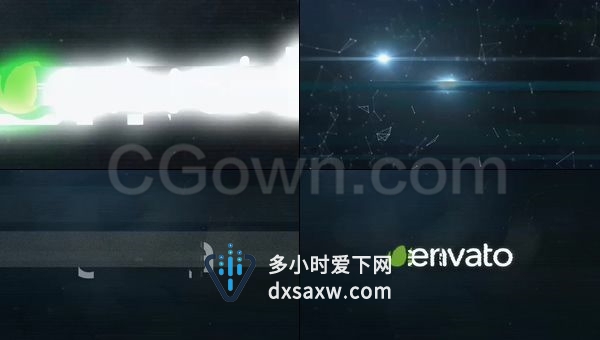 扭曲抽象故障电子信号干扰LOGO标志展示-AE模板下载
