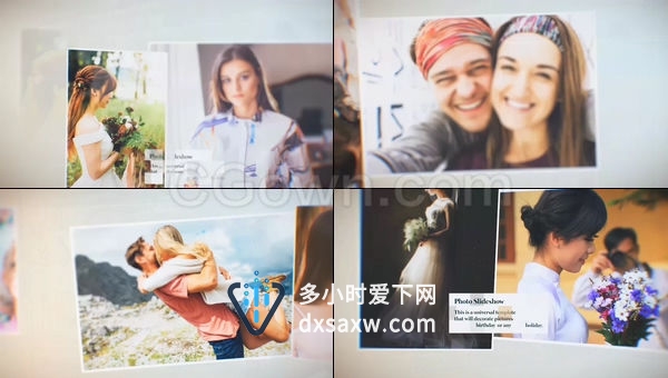 浪漫唯美3D视频相册柔美光效组合展示婚礼旅行家庭照片-AE模板下载