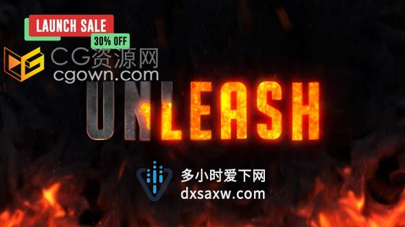 动作电影地狱之火燃烧灼热石头材质爆炸碎块粒子标题预告片-AE模板