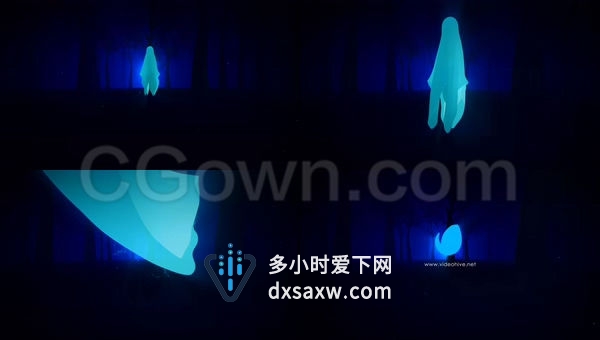 黑暗丛林中恐怖幽灵LOGO动画鬼怪神秘事件片头AE模板