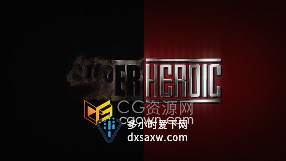 电影片头制作金属LOGO粒子风沙化特效动画视频片头-AE模板下载