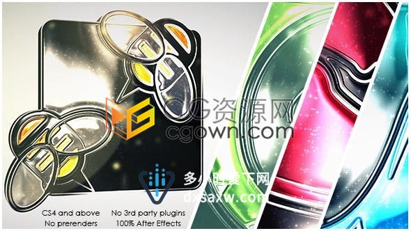 简约3D效果大气闪亮光泽感标志LOGO片头动画-AE模板下载