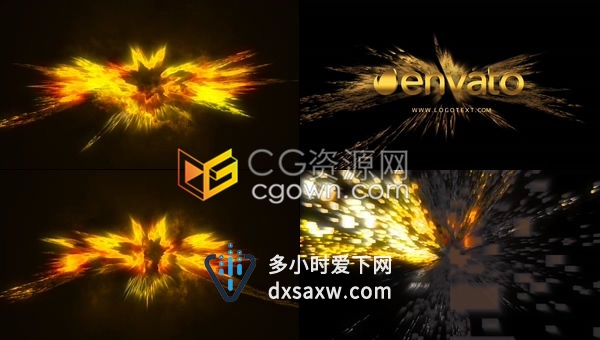 3D标志爆炸粉末状粒子慢动画展示片头动画-AE模板下载