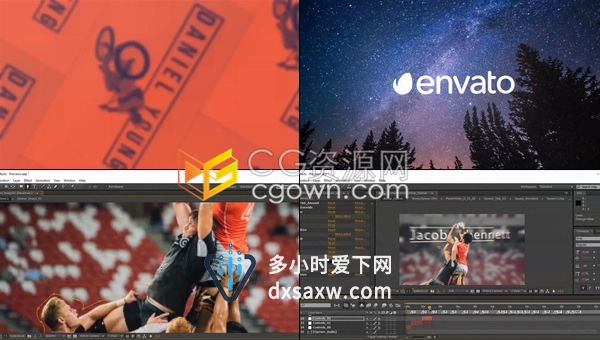 3D转场快速跺脚视差开场动画运动时尚旅行品牌推广宣传视频-AE模板