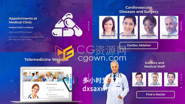医生保健诊所医疗中心宣传片生命科学卫生保健医学演讲视频包装-AE模板下载