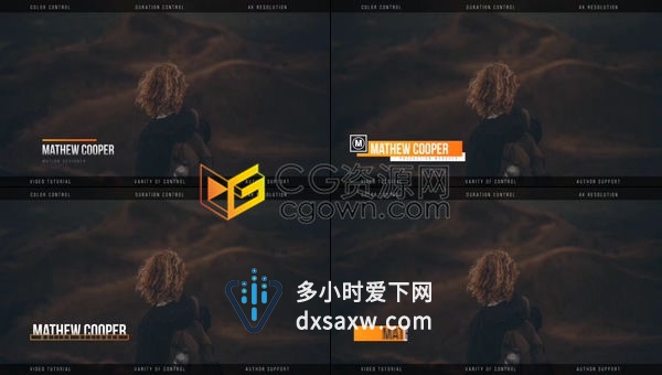 20个4K简洁现代文字标题字幕动画访谈业务演示视频展示-AE模板下载
