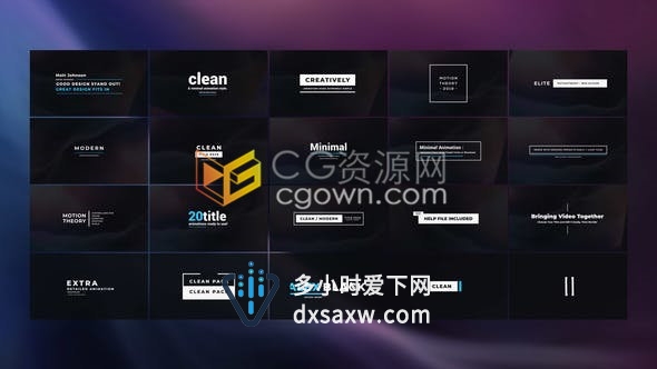 AE模板下载20种4K现代简介文字标题排版动画视频字幕效果工程文件