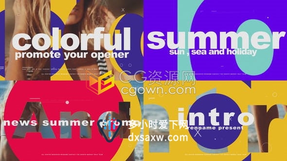 时尚性感多彩动感现代节奏Vlog短片开场视频片头效果制作-AE模板下载