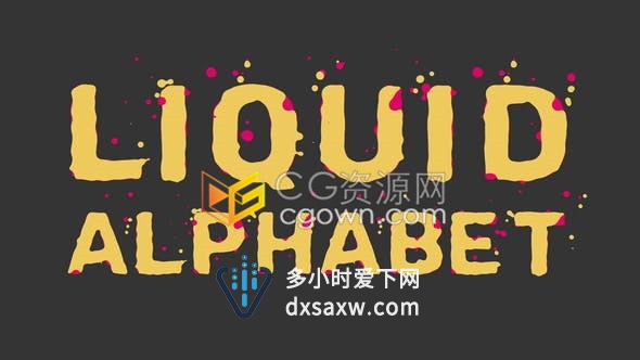 AE模板液体熔岩效果字母文字数字符号标题元素动画